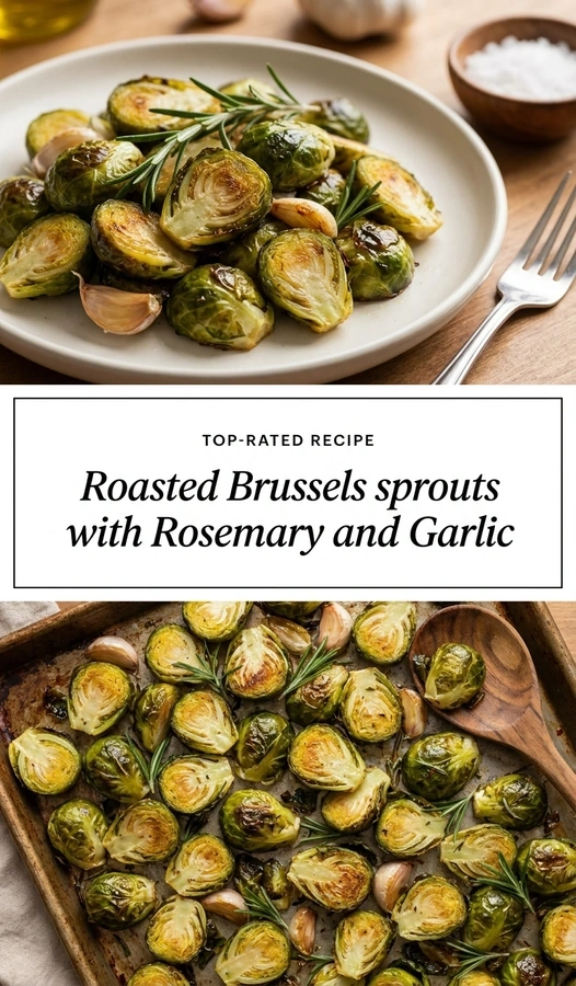 Roasted Brussels Sprouts with Rosemary and Garlic | Easy Healthy Side Dish Recipe recipe