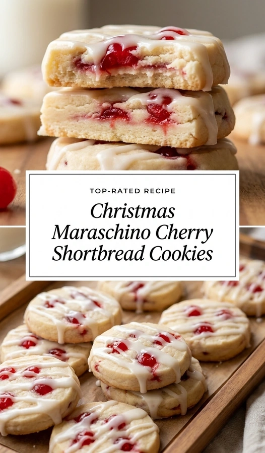 Christmas Maraschino Cherry Shortbread Cookies | Festive Holiday Baking Recipe recipe