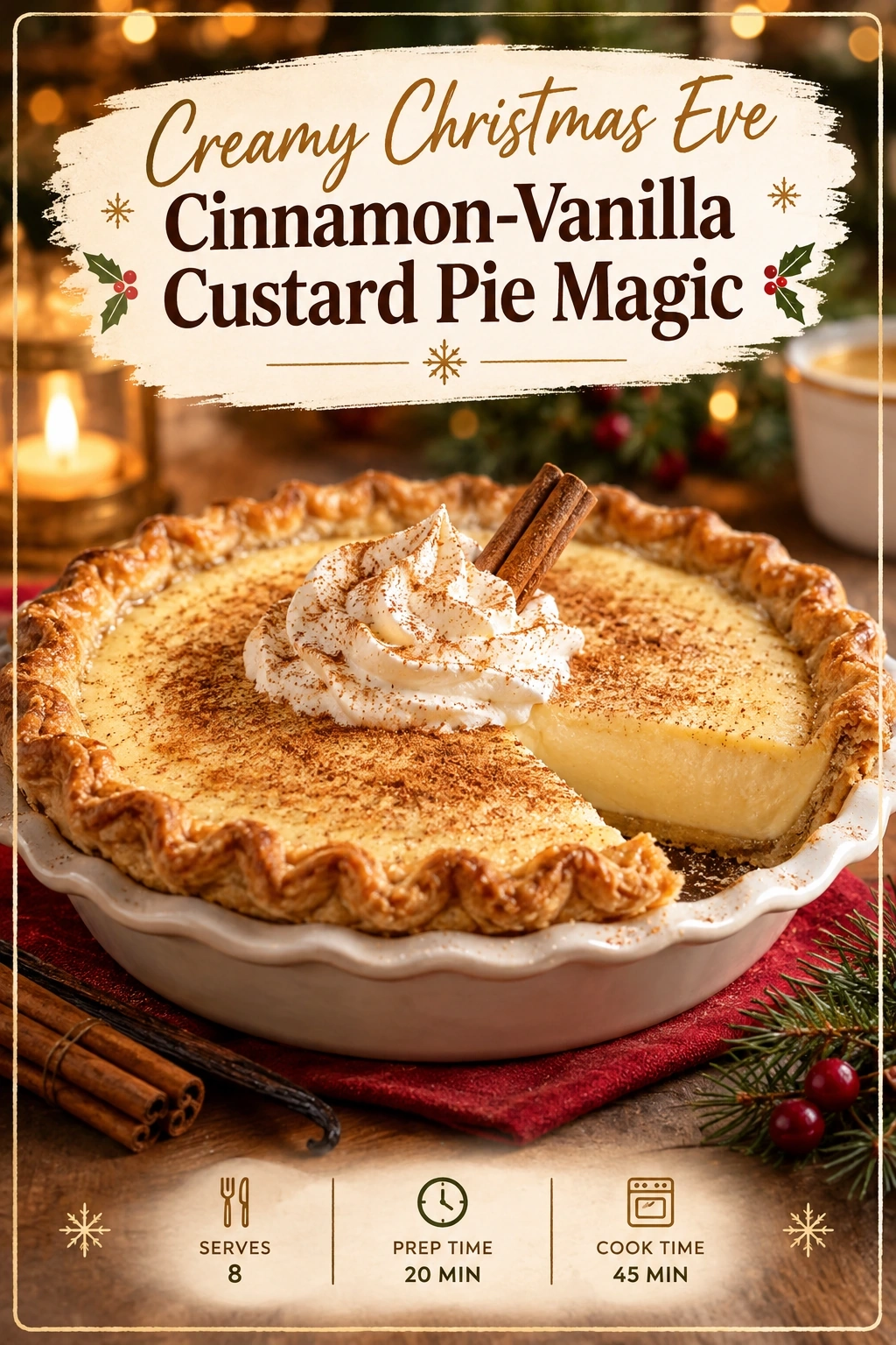 Creamy Christmas Eve Cinnamon-Vanilla Custard Pie Magic | Easy Holiday Dessert Recipe recipe