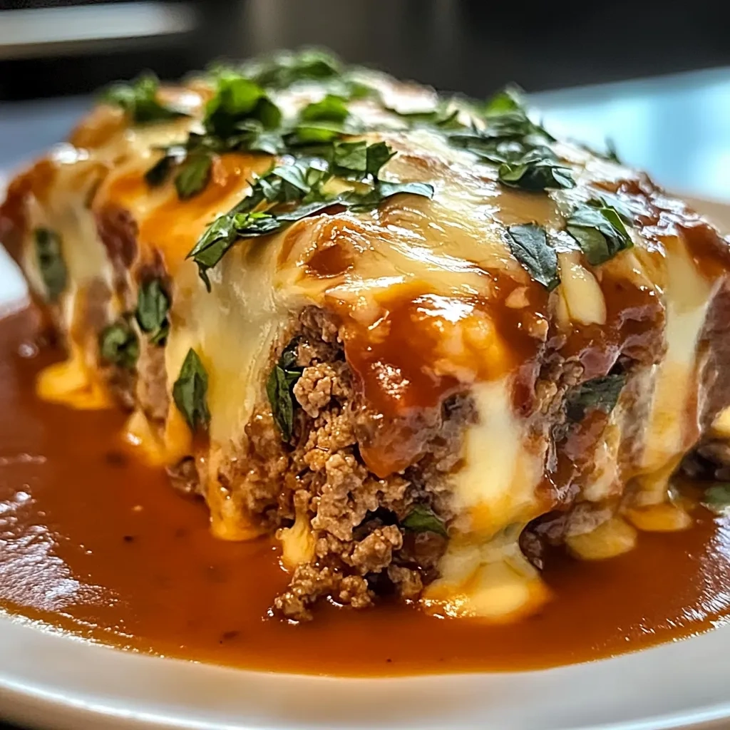 Zesty Cheesy Stuffed Italian Meatloaf for Cozy Nights recipe