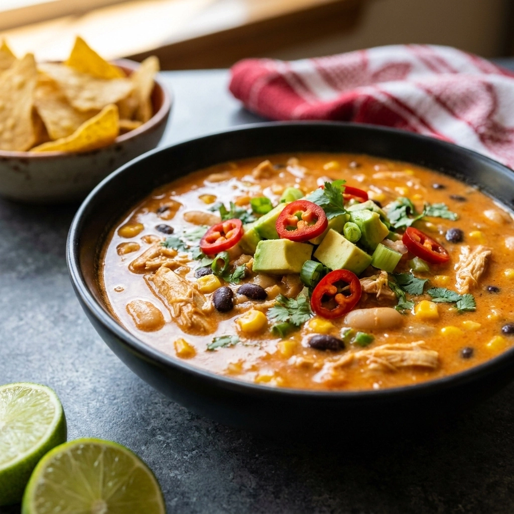 Hearty Chicken Enchilada Soup | Easy Mexican Comfort Food Dinner Idea recipe
