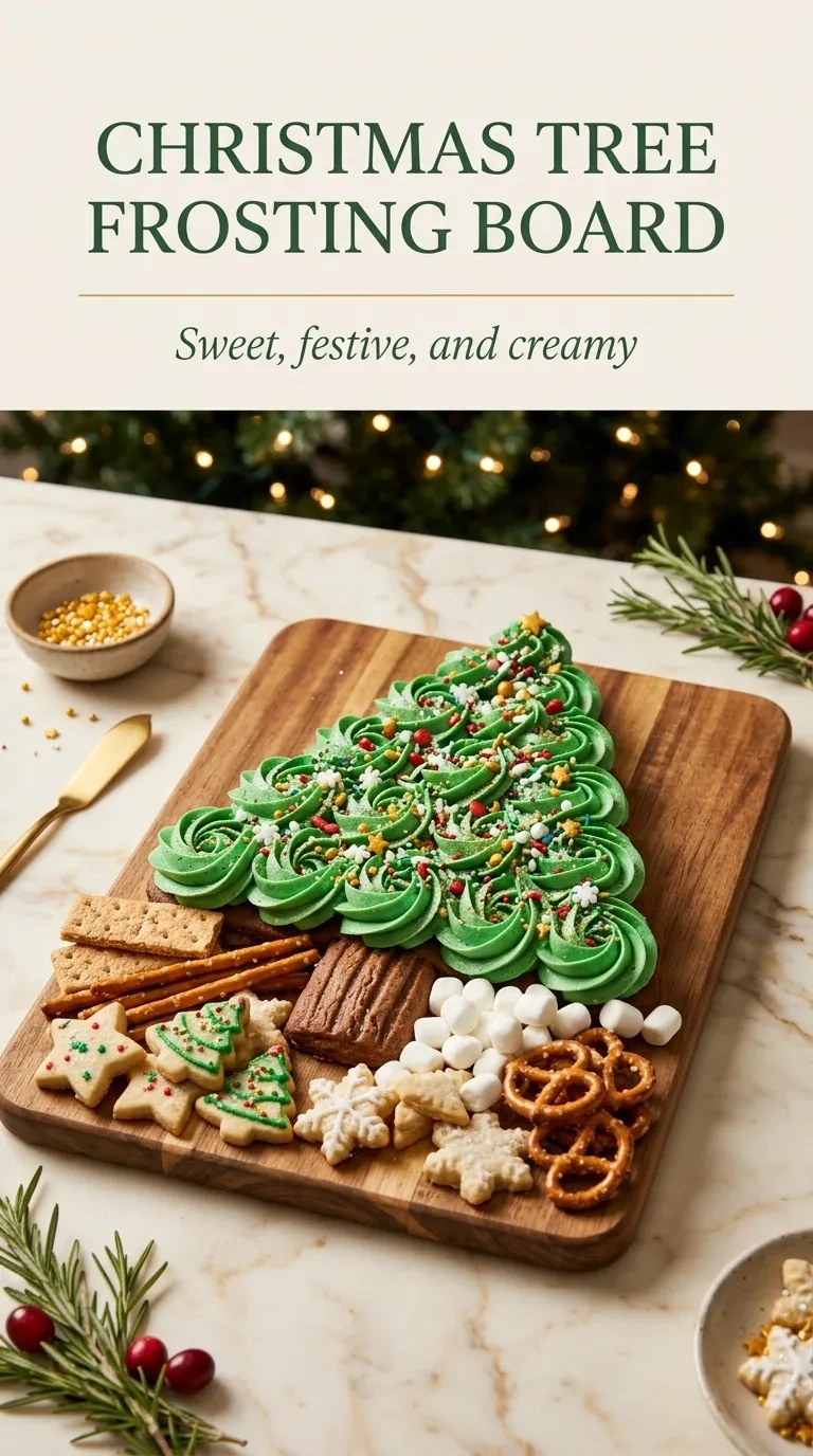 Christmas Tree Frosting Board: A Festive Dessert Platter | Holiday Dessert Board Ideas recipe