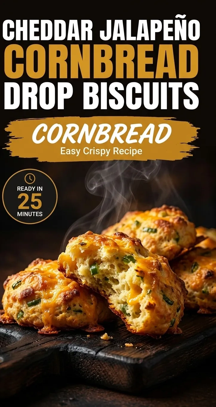 Cheddar Jalapeño Cornbread Drop Biscuits | Easy Savory Side Dish Recipe recipe