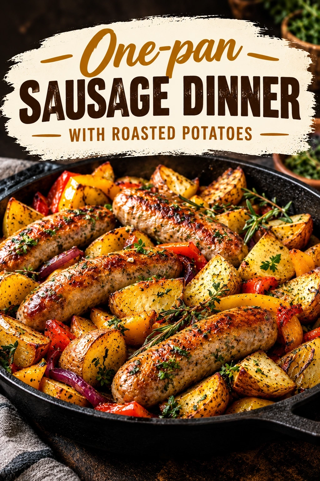 One-Pan Sausage Dinner with Roasted Potatoes | Easy Sheet Pan Meal recipe