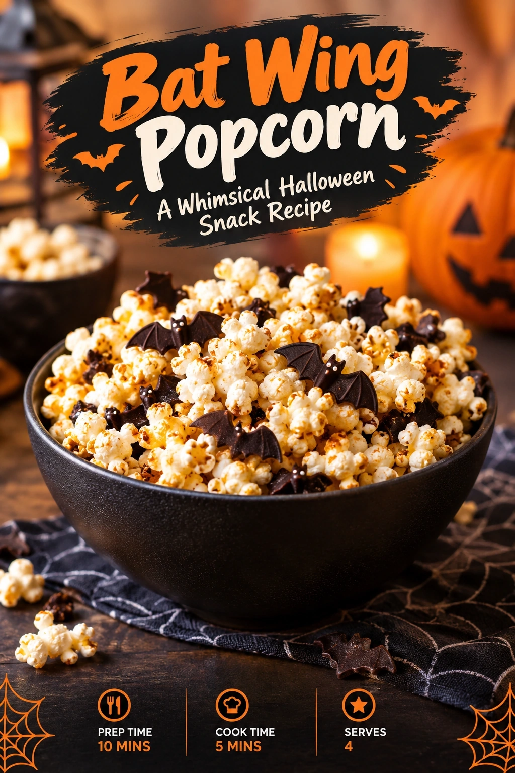 Bat Wing Popcorn: A Whimsical Halloween Snack Recipe | Easy Spooky Party Treats recipe