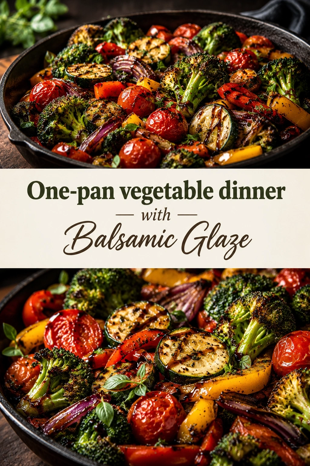 One-Pan Vegetable Dinner with Balsamic Glaze | Easy Sheet Pan Veggie Side Dish recipe