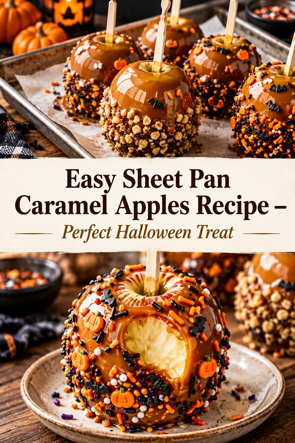 Easy Sheet Pan Caramel Apples Recipe – Perfect Halloween Treat | Fall Dessert Ideas recipe