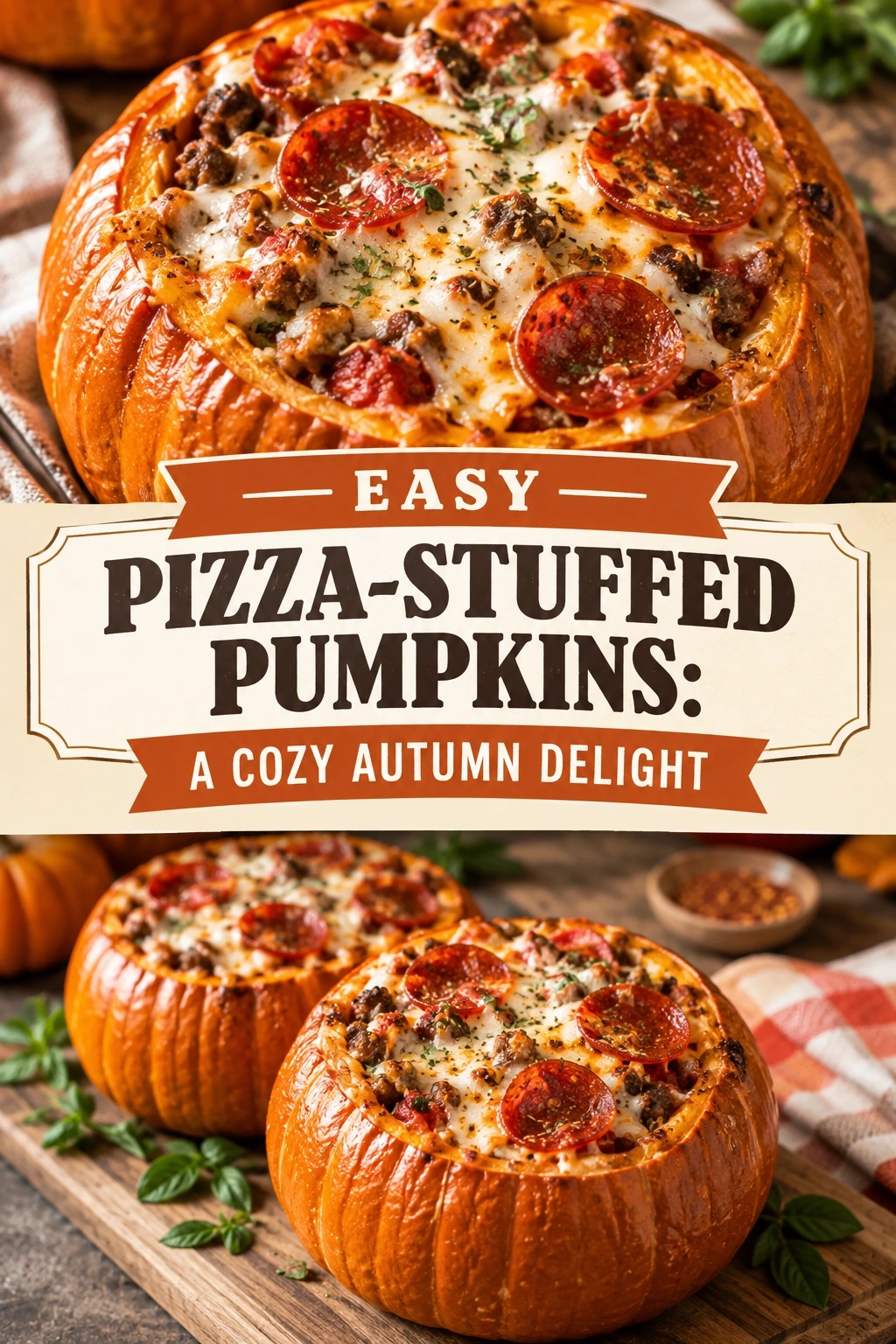 Easy Pizza-Stuffed Pumpkins: A Cozy Autumn Delight | Healthy Fall Dinner Idea recipe