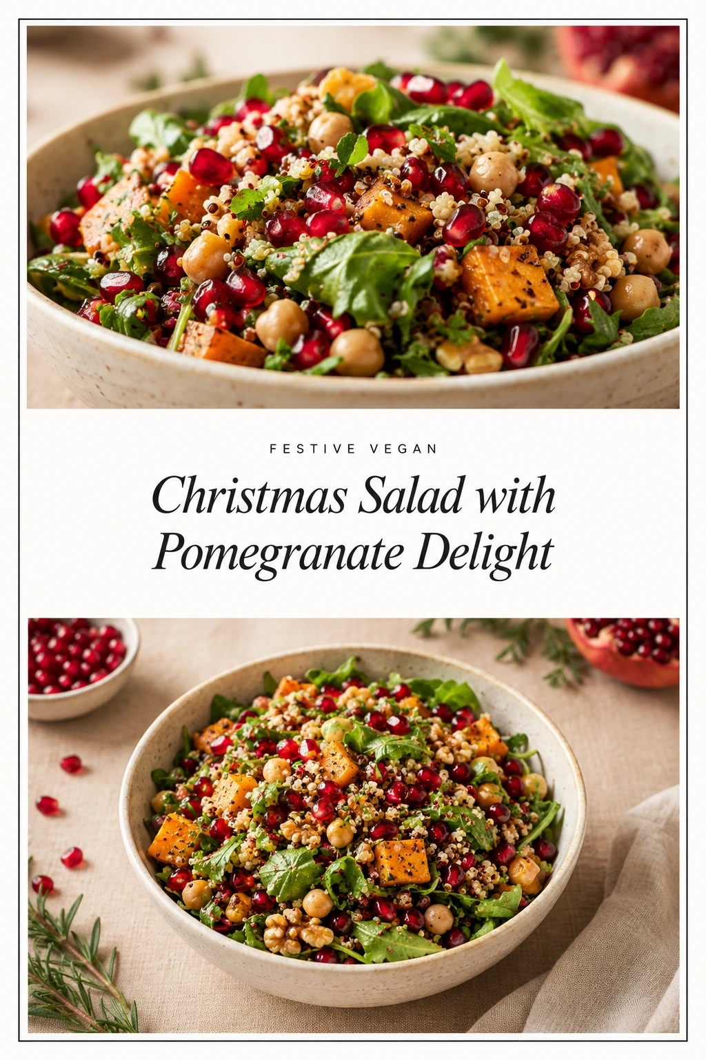 Festive Vegan Christmas Salad with Pomegranate Delight | Healthy Holiday Side Dish recipe