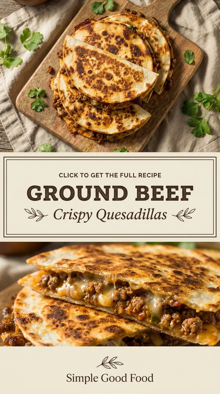 Ground Beef Quesadillas with a Crispy Golden-Brown Crust: Delicious! | Easy Dinner Ideas recipe